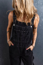 Adjustable Buckle Straps Multi Pocket Denim Overalls