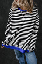 Oversized Contrast Trim Pullover Sweatshirt