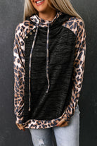 Brushed Leopard Contrast Hoodie