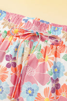 Floral Smocked Waist Loose Pants