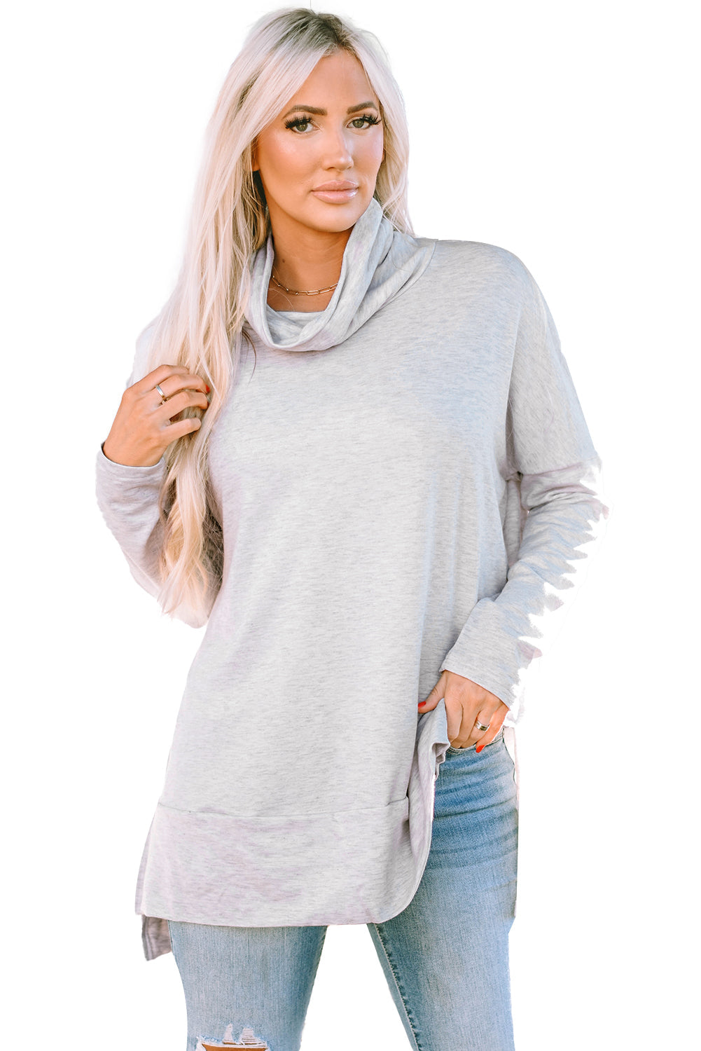 Cowl Neck Shift Tunic Top