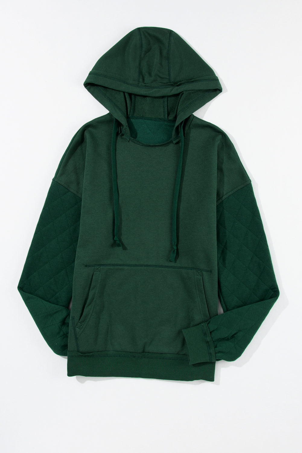 Quilted Patchwork Exposed Seam Hoodie