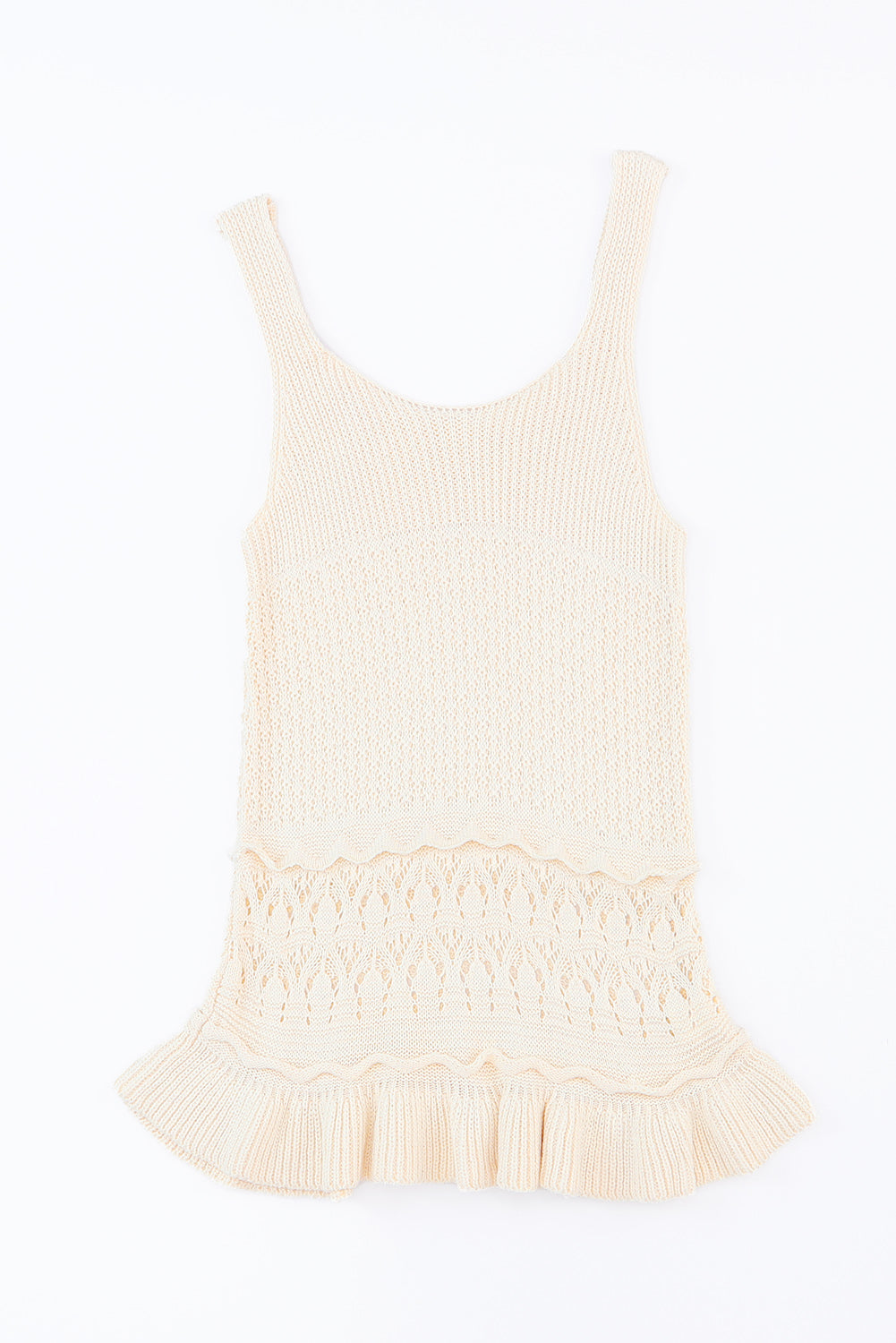 Crochet Ruffled Hem Knitted Vest