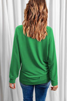 Solid Round Neck Raglan Sleeve Sweatshirt