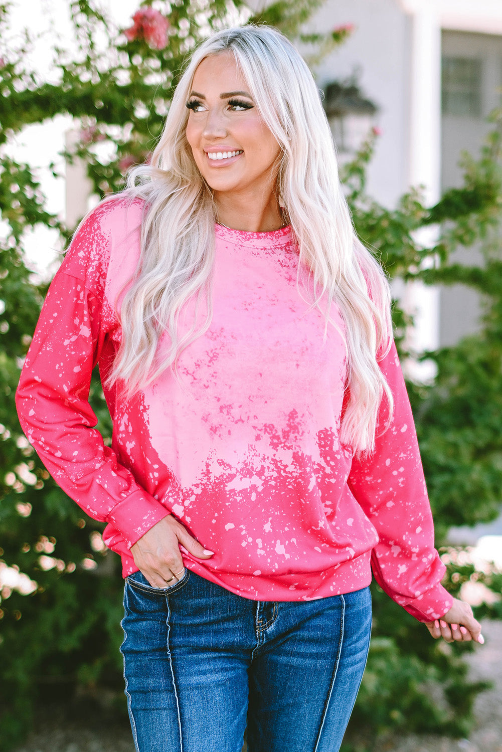 Tie Dye Long Sleeve Pullover Sweatshirt