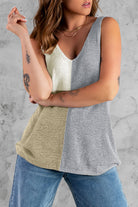 Color Block Knitted Tank Top