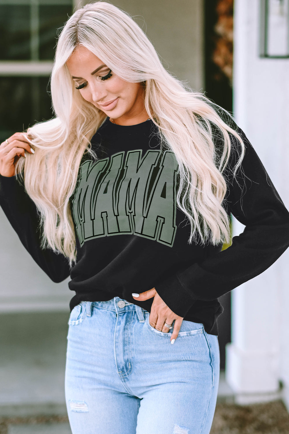 Mama Varsity Crew Neck Sweatshirt