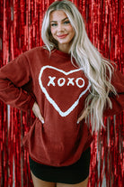 XOXO Heart Shape Graphic Corded Sweatshirt