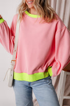 Colorblock Bubble Sleeve Sweatshirt