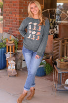 Boots & Cowboyhat Graphic Corded Sweatshirt