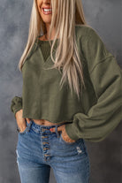 Drop Shoulder Cropped Sweatshirt