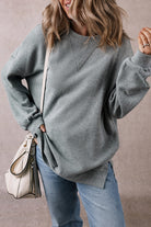 Side Split Drop Shoulder Oversized Sweatshirt