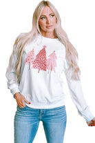 Christmas Tree Dots Print Pullover Sweatshirt