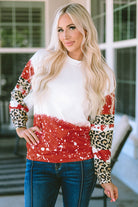 Tie-Dye Leopard Long Sleeve Top