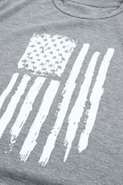 America Flag Print Crewneck T-shirt