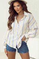 Drop Shoulder Bubble Sleeve Loose Shirt