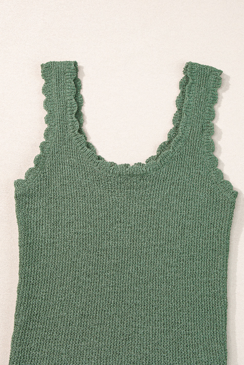 U Neck Scallop Trim Sweater Vest