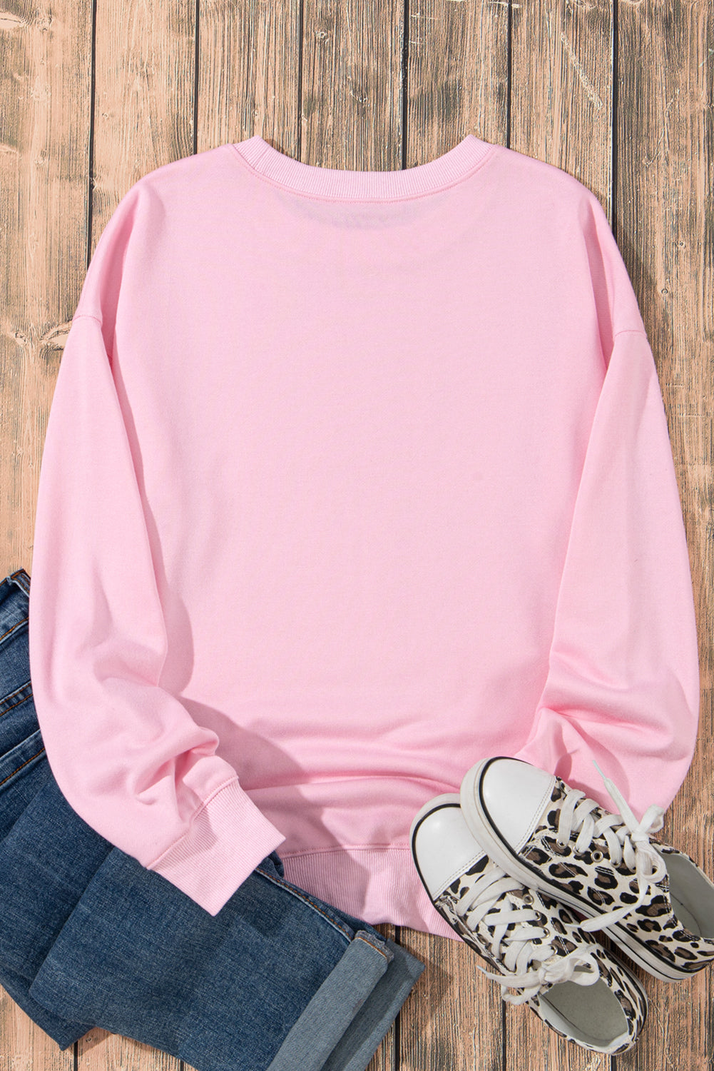 Plain Crew Neck Pullover Sweatshirt