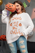 Gobble Til You Wobble Pop Up Crochet Plus Size Sweater