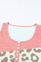 Color Block Button Casual Tank Top