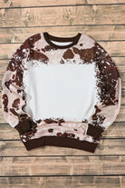 Bleached Tie Dye Leopard Print Long Sleeve Top