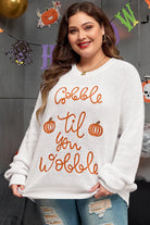 Gobble Til You Wobble Pop Up Crochet Plus Size Sweater