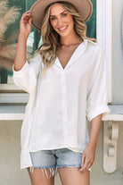 3/4 Puff Sleeve Oversize Shirt