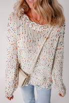 Colorful Confetti Distressed Knit Sweater