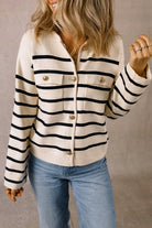 Flap Pocket Buttoned Cardigan Sweater