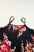 Floral Print Adjustable Spaghetti Strap V Neck Tank Top