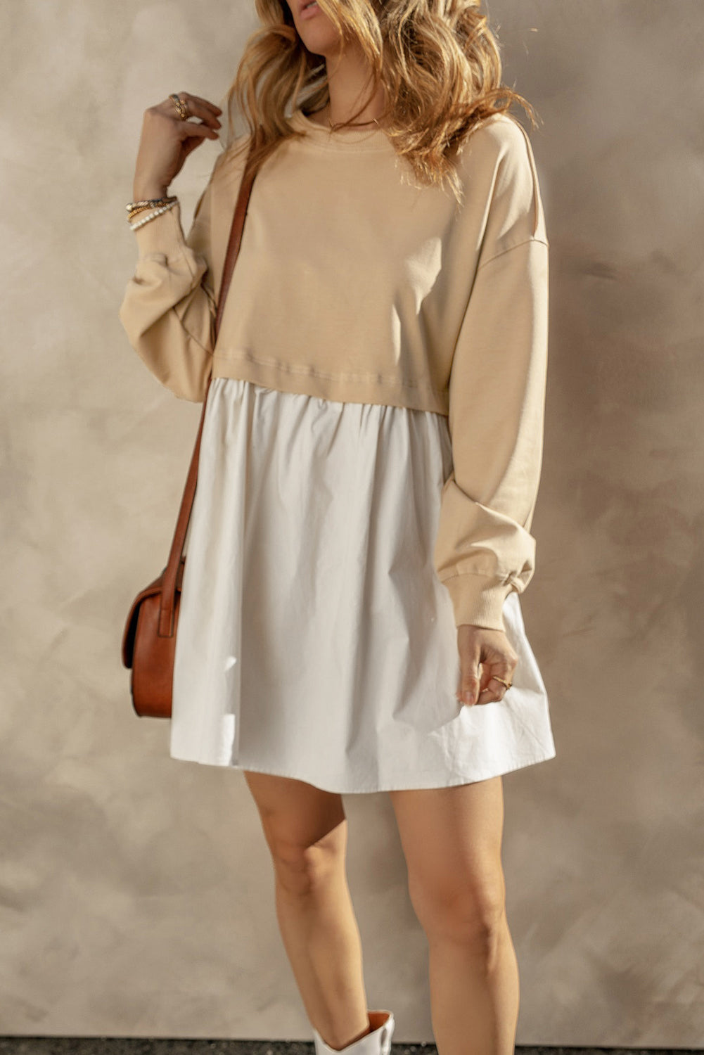 Sweatshirt Poplin Mini Dress