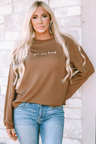 You Are Loved Print Corduroy Sweatshirt