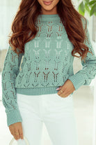 Sheer Knitted Pointelle Sweater