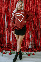 XOXO Heart Shape Graphic Corded Sweatshirt