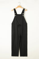 Drawstring Buttoned Straps Cropped Overall