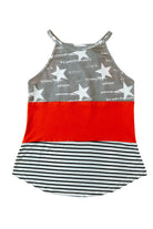 American Flag Color Block Sleeveless Top