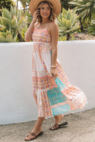 Boho Patchwork Print Square Neck Sundress