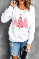 Christmas Tree Dots Print Pullover Sweatshirt