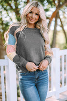 Colorblock Long Sleeve Pullover Sweatshirt