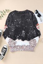 Leopard Sequined Santa Claus Graphic Sweatshirt