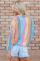 Multicolor Drop Shoulder Loose Shirt