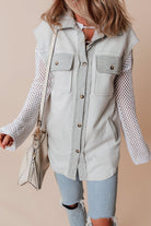 Flap Pockets Contrast Buttons Front Jacket Vest