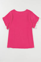 Ruffled Short Sleeve Plus Size Top