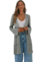 Pointelle Knit Open Front Cardigan