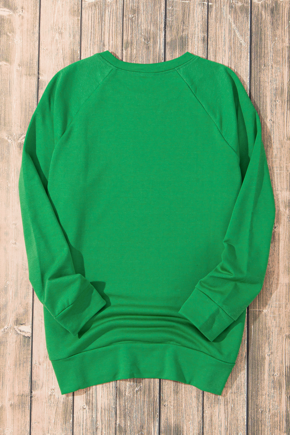 Solid Round Neck Raglan Sleeve Sweatshirt