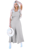 Textured Self-Tie Strap Wide-Leg Overalls