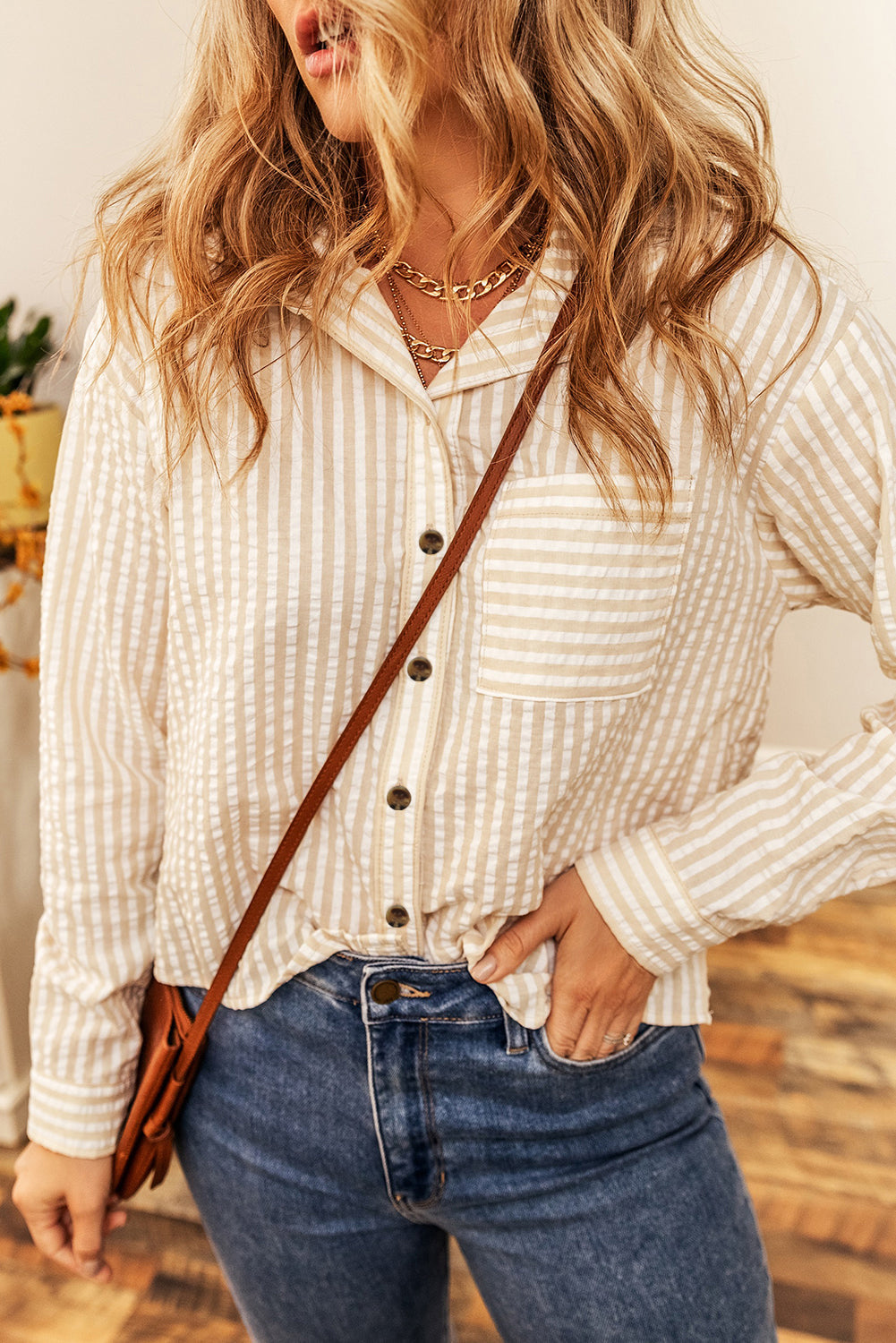 Chest Pocket Crinkled Shirt