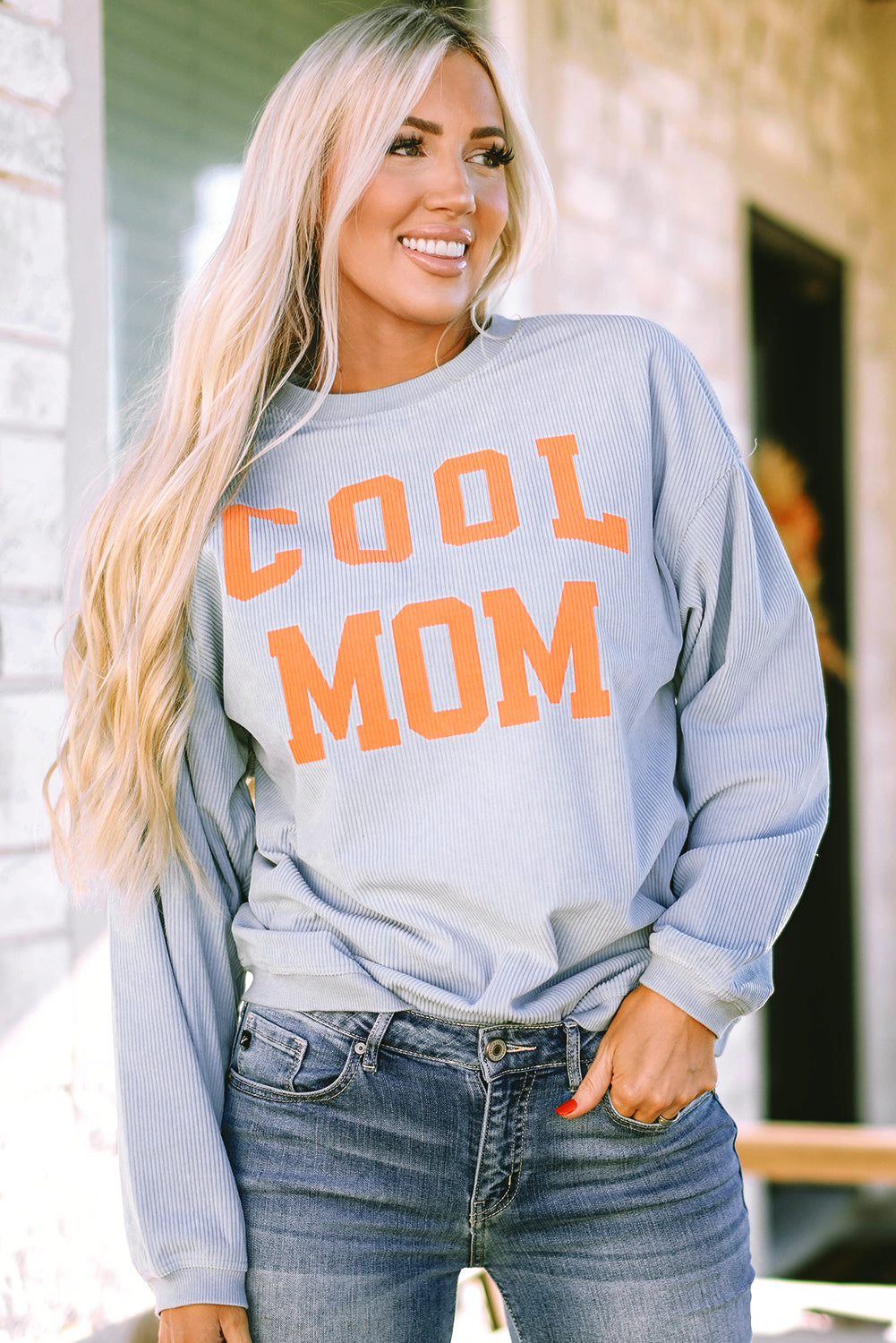 Cool Mom Graphic Print Cording Sweatshirt