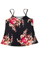 Floral Print Adjustable Spaghetti Strap V Neck Tank Top