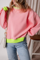 Colorblock Bubble Sleeve Sweatshirt